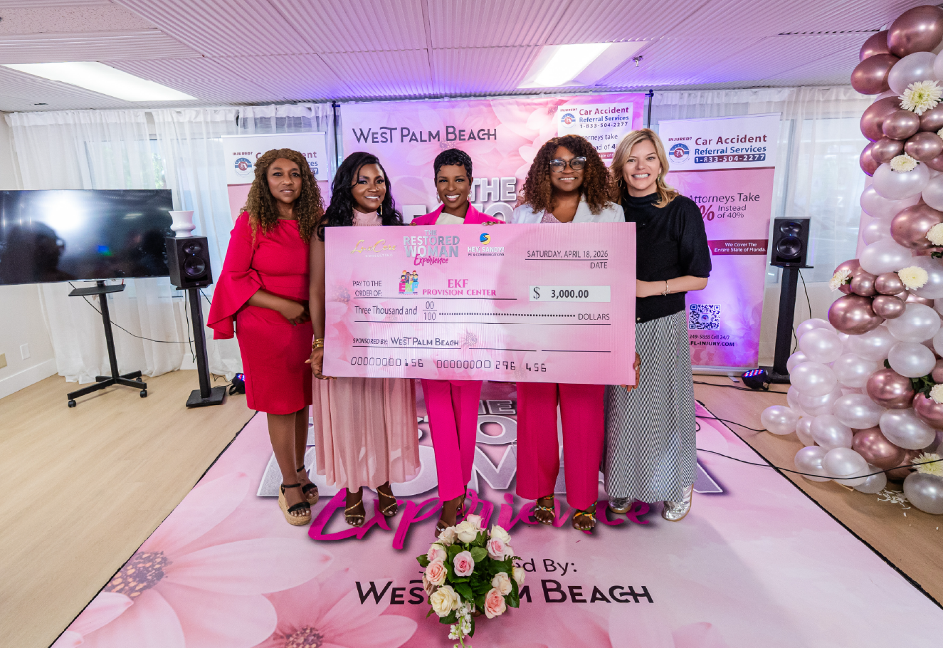 Tania Rogers Dr. Joan Wright Good Madean Gilzean Sandy Collier Check Presentation SANDY-WOMENEMPOWERMENT-113
